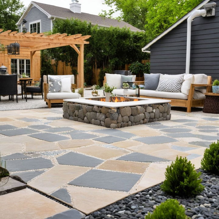 patio gravel tiles for a low maintenance option