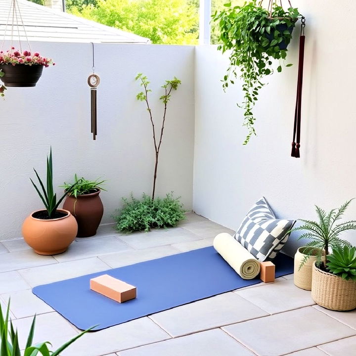 patio’s corner into a dedicated yoga space