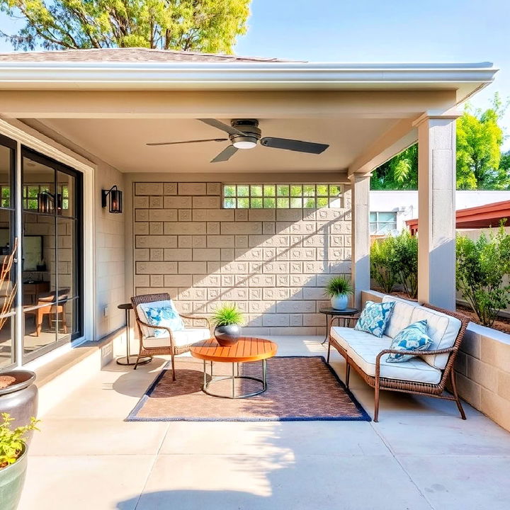 patterned concrete blocks for privacy