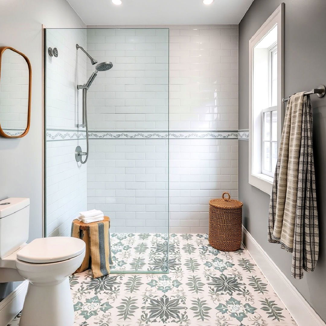 patterned shower floor tiles