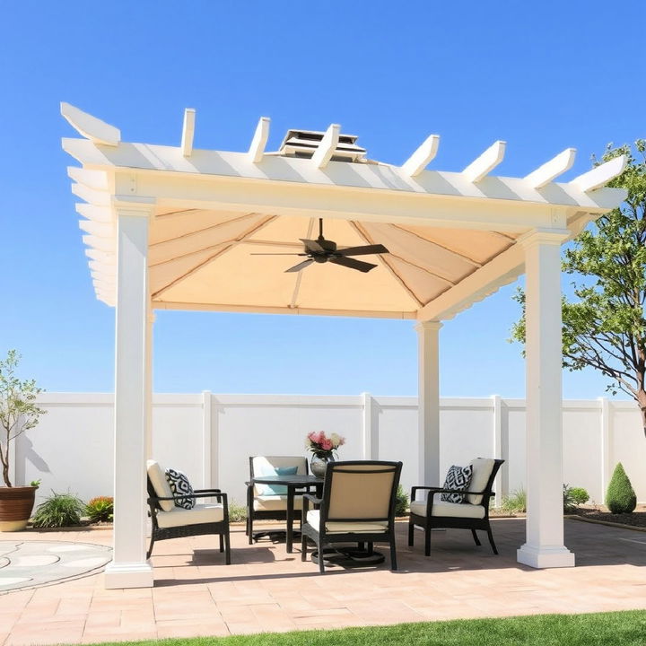 pergola style gazebo with retractable canopy