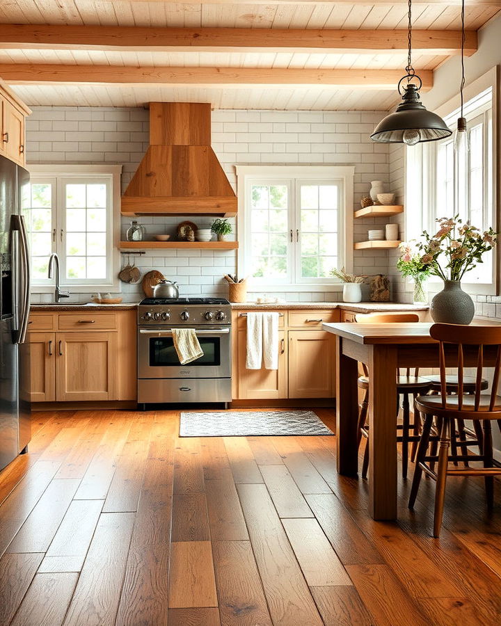 pine wood floor for a cozy cottage vibe