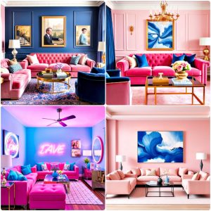 pink and blue living room ideas