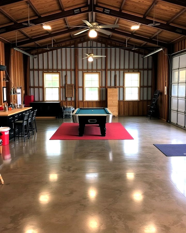 pole barn concrete flooring with epoxy finish