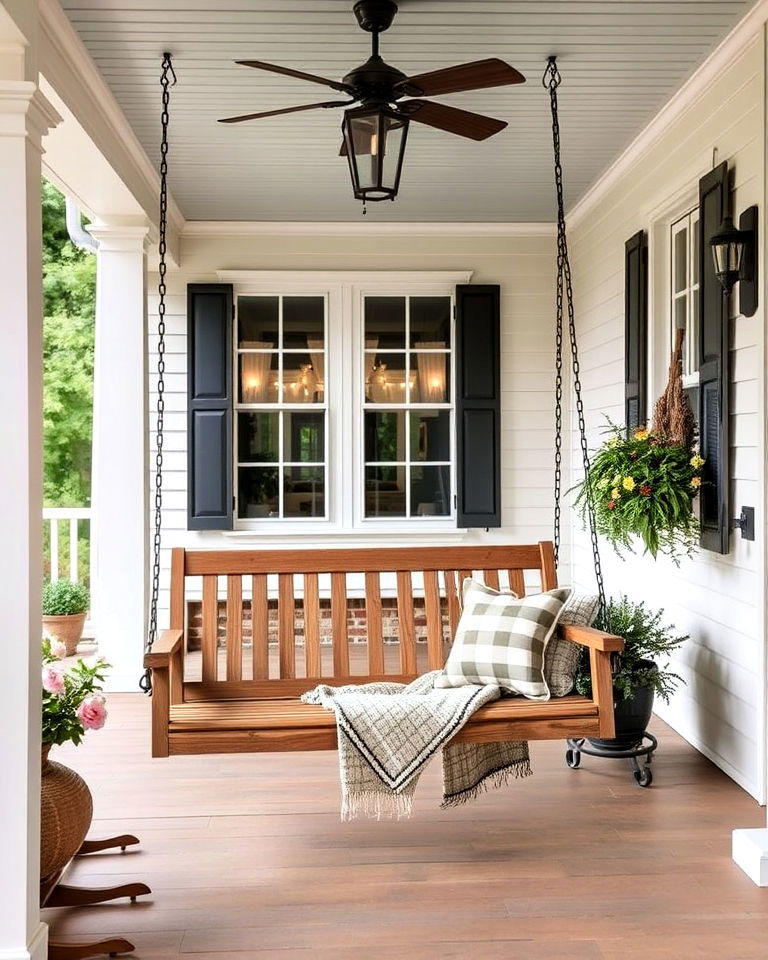 porch swing for colonial front porch