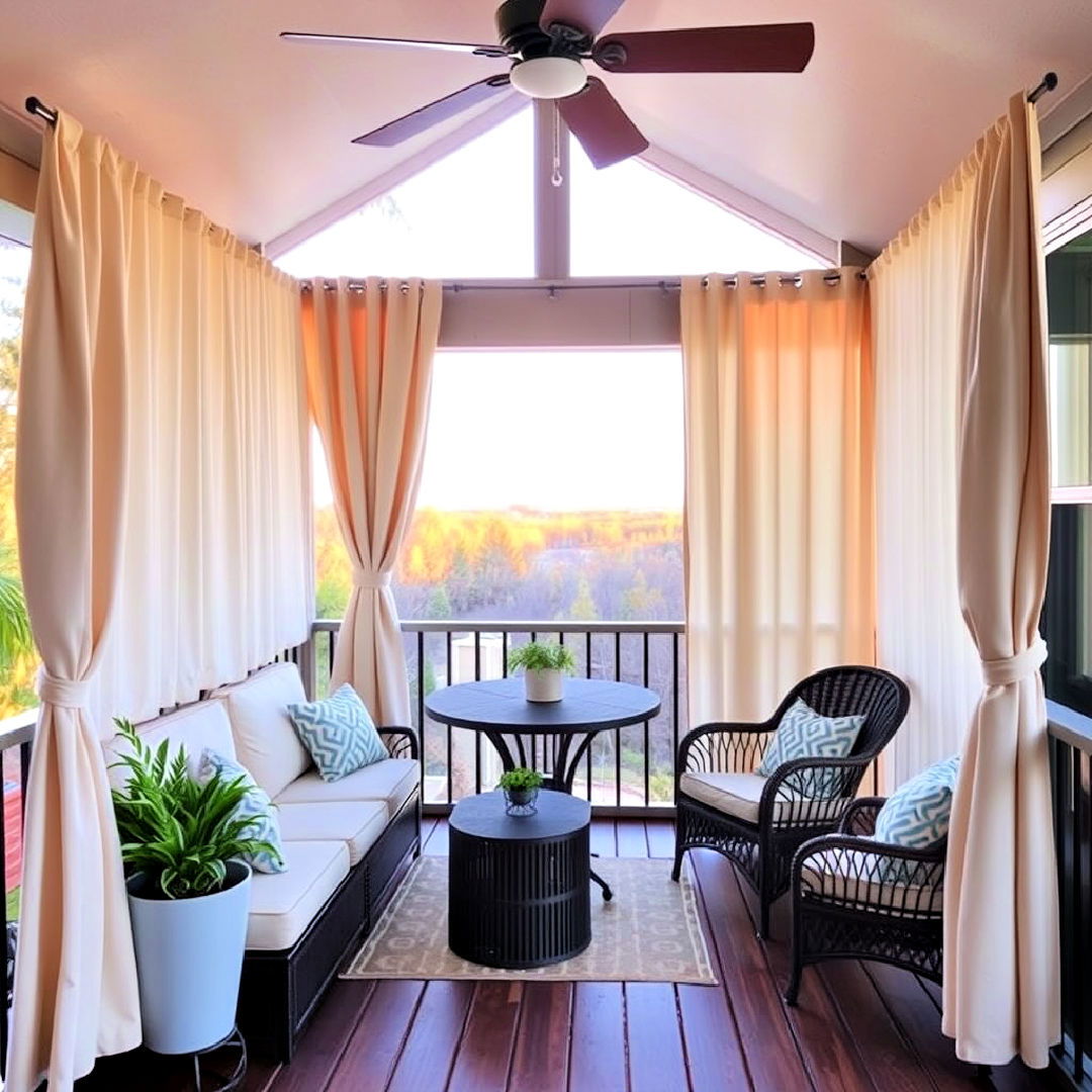 privacy curtain installation for deck