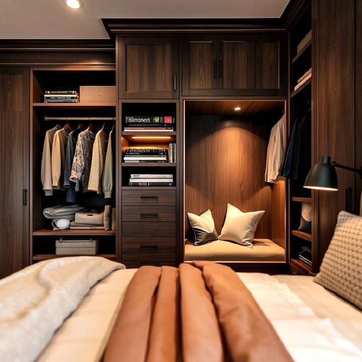 recessed reading nook for wardrobe