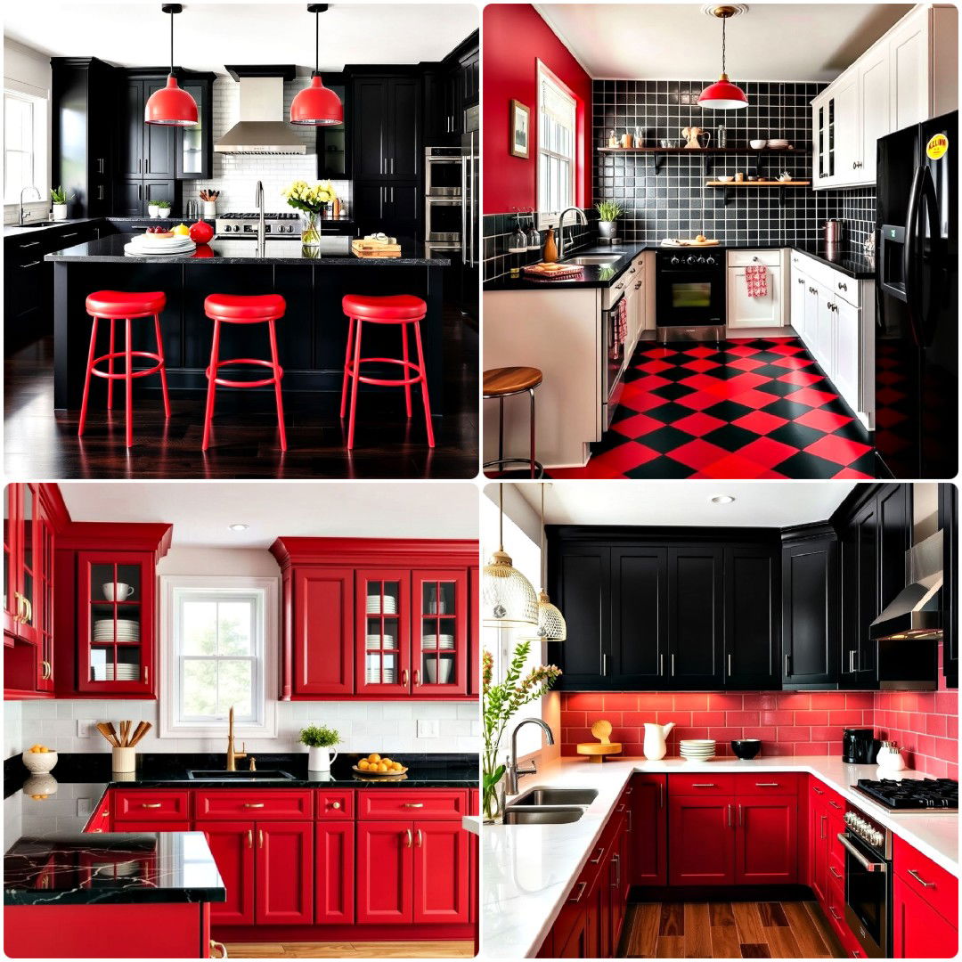 20 Red and Black Kitchen Ideas for A Unique Aesthetic