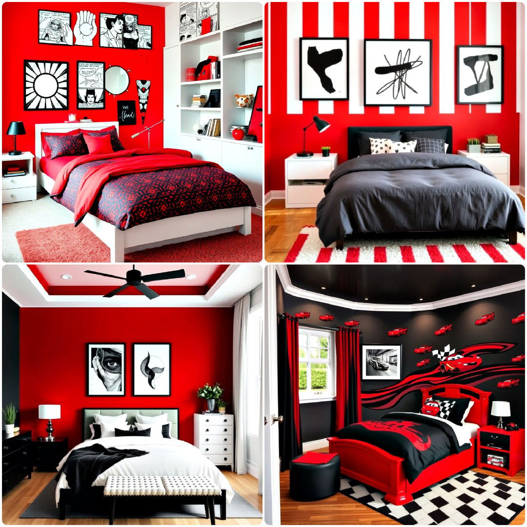 20 Red Black and White Bedroom Ideas for Any Style