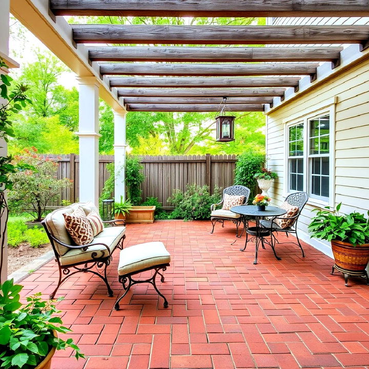 red brick paver patio to add charm