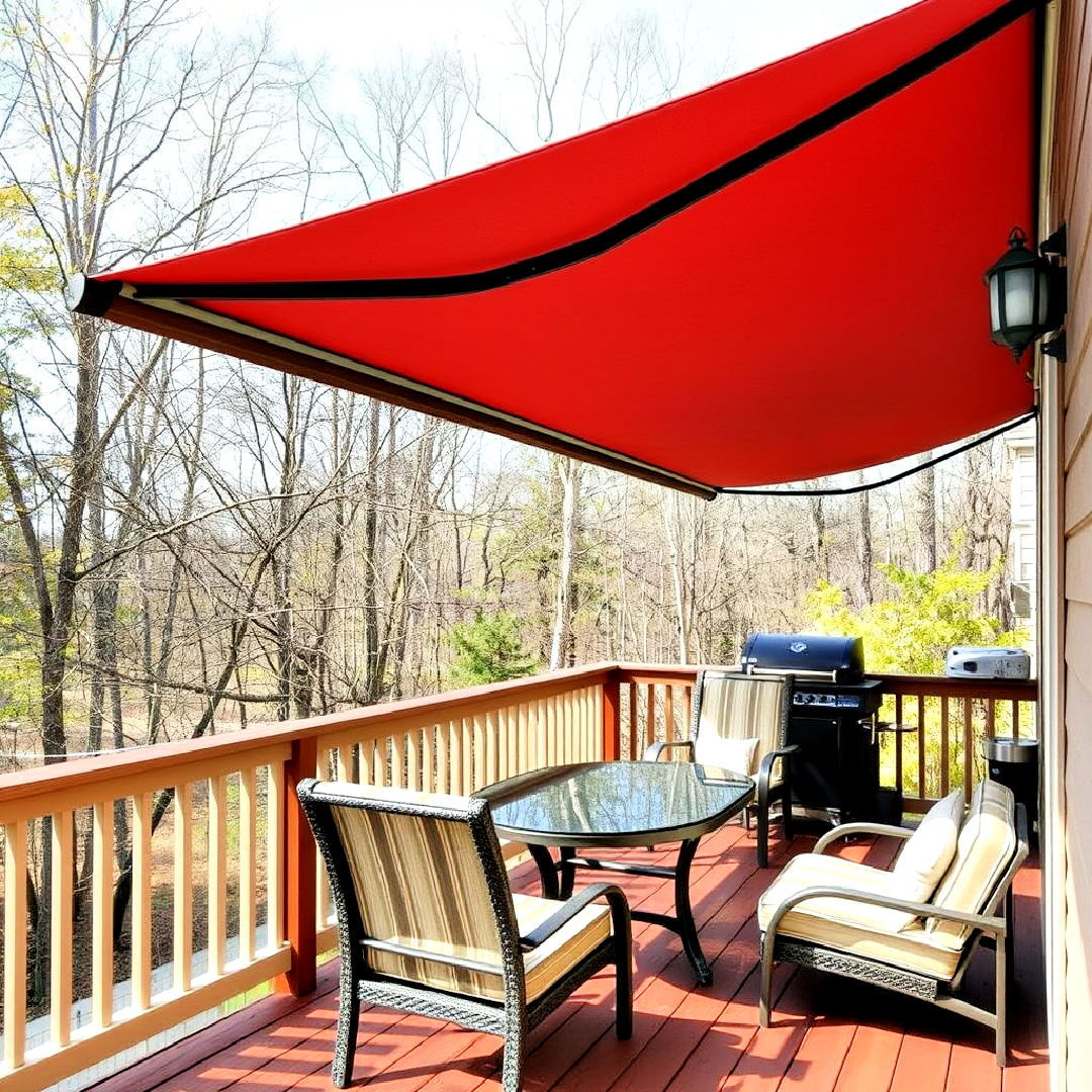 retractable canopy system for deck