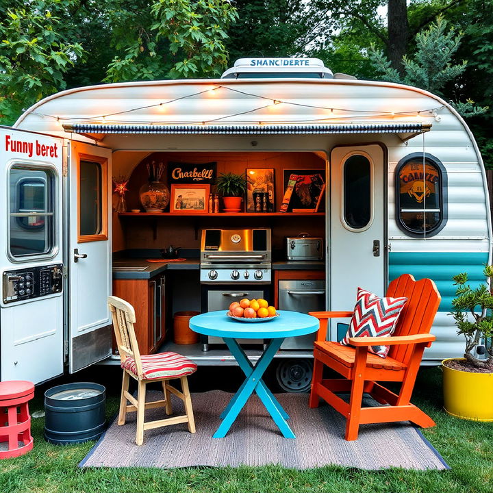 retro camper bbq station