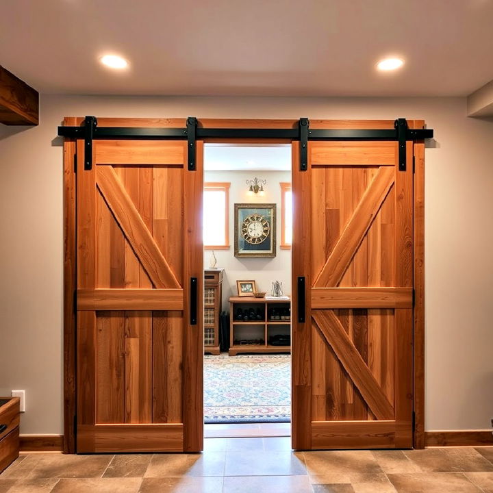 rustic basement barn door