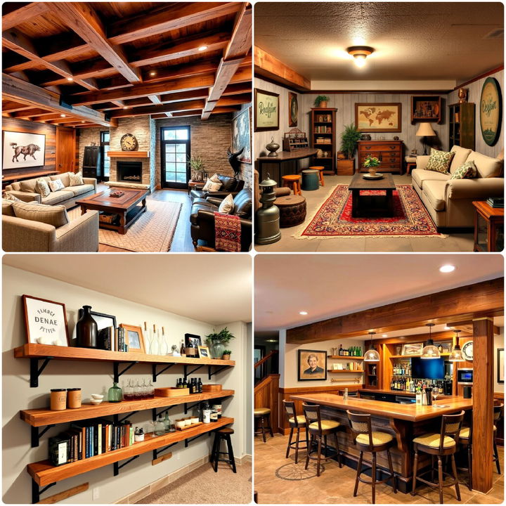 rustic basement ideas