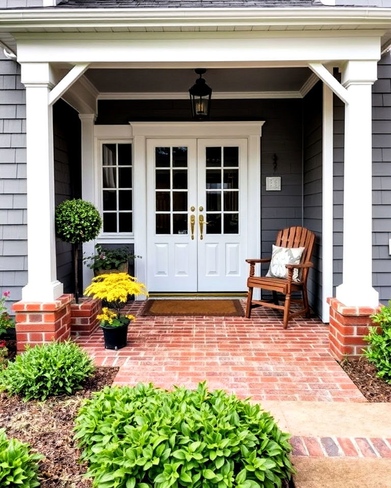 rustic brick patio front porch