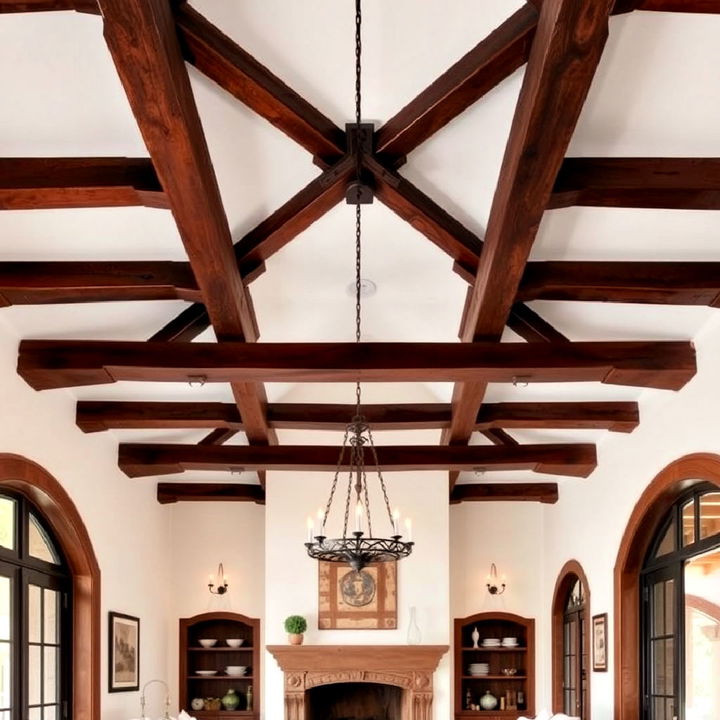 rustic exposed wooden beams for living rooms