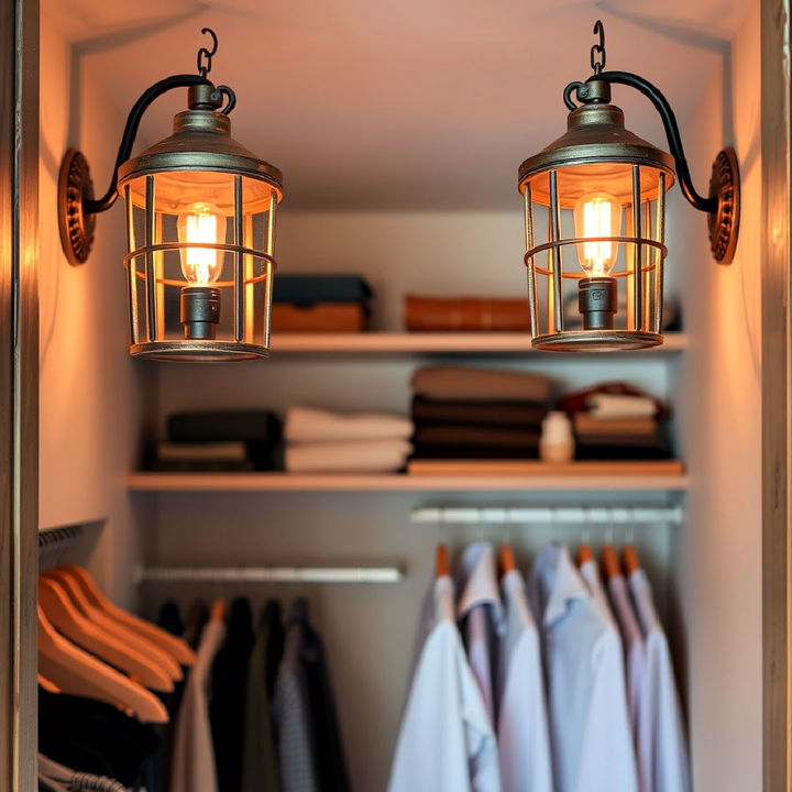 rustic light fixtures for closet