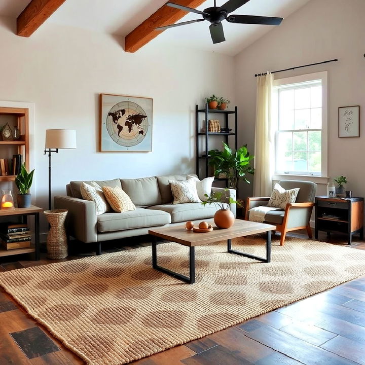 rustic living room area rug