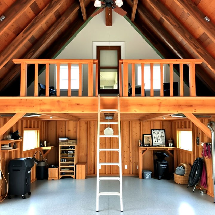 rustic loft for extra garage storage or workspace