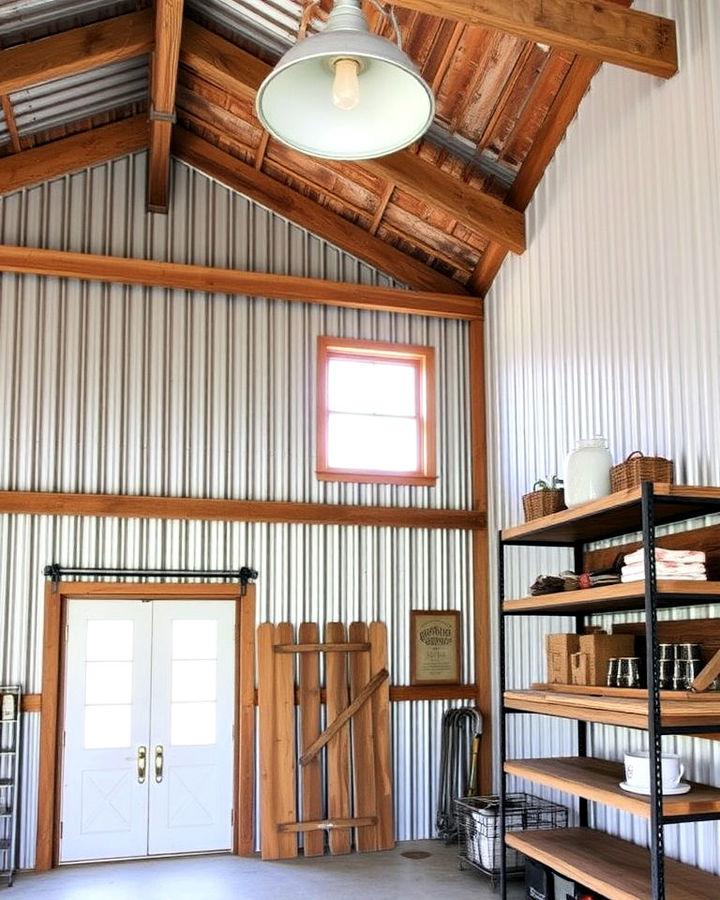 rustic metal accents for pole barn interior