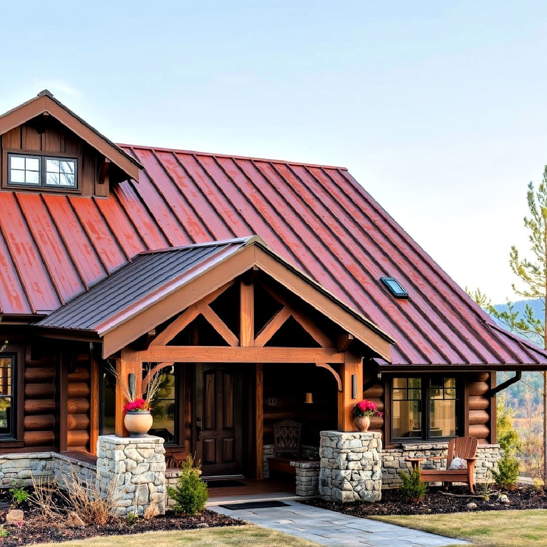 metal clad roof with rustic finish design