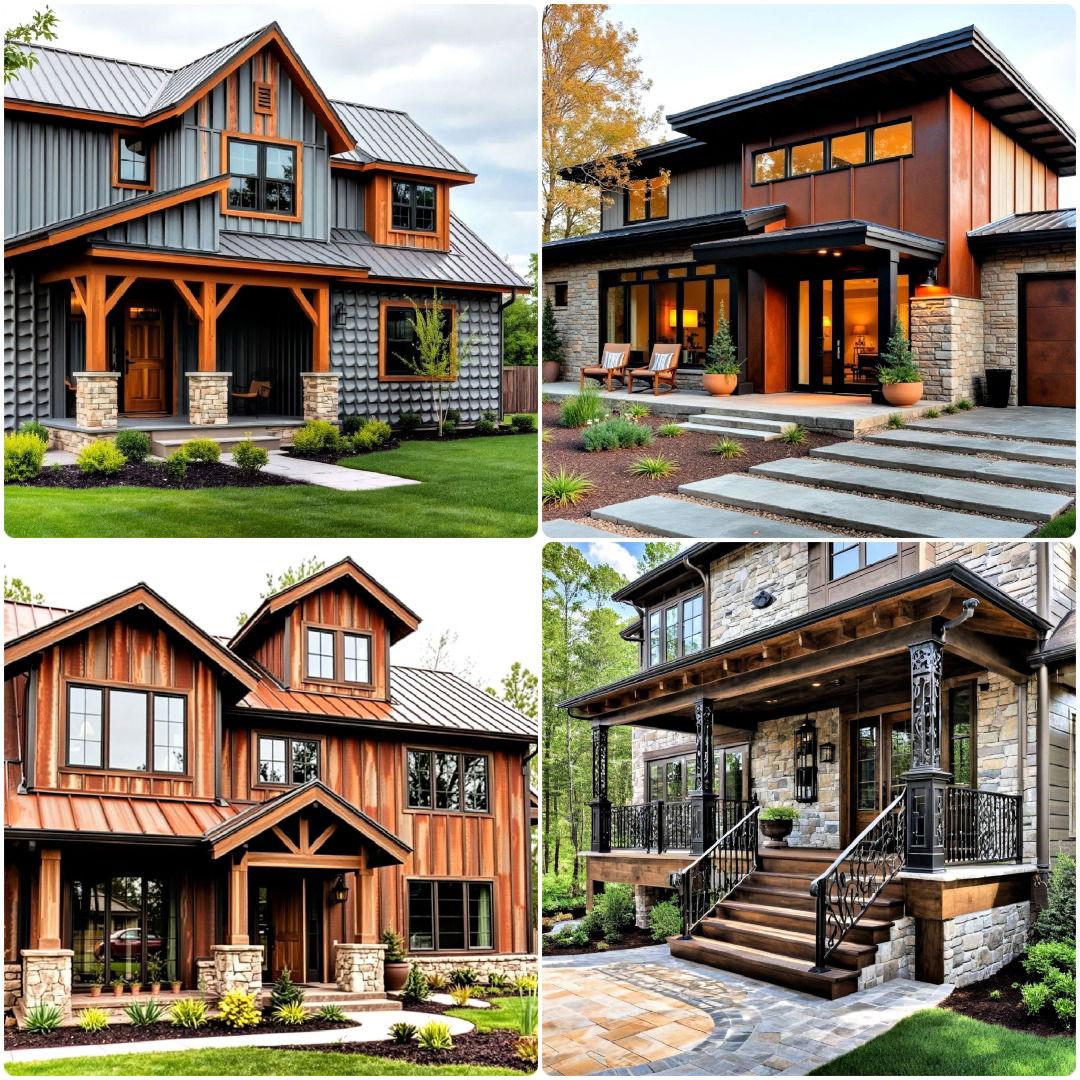 rustic metal exterior home ideas