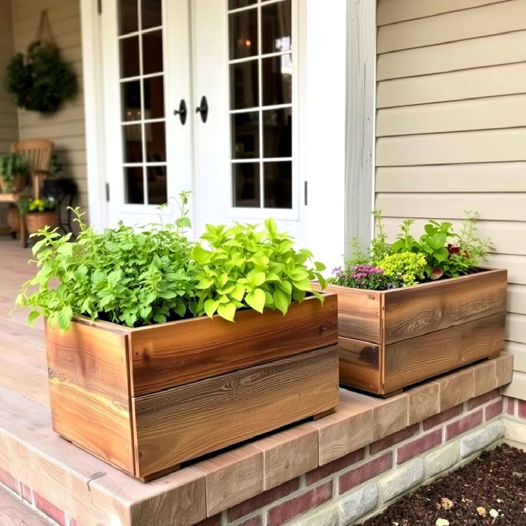 rustic planter boxes for porch