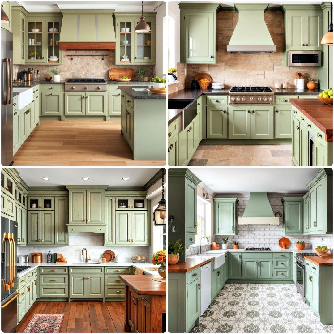 15 Rustic Sage Green Kitchen Cabinets for A Warm Space
