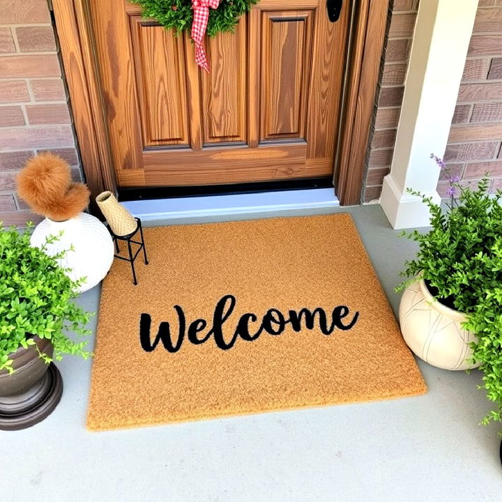 rustic welcome mats for a warm porch entry