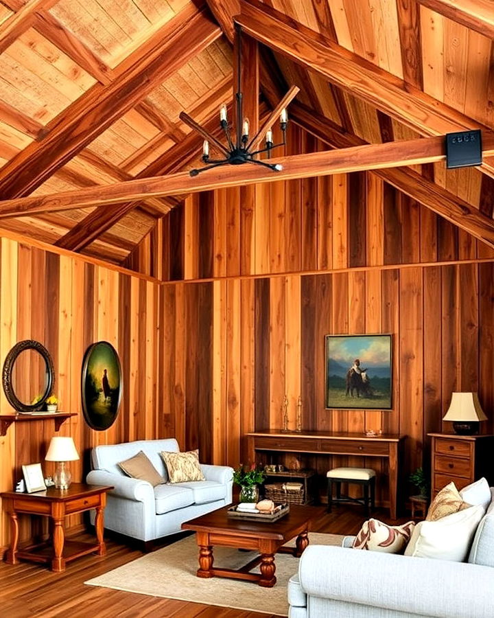 rustic wood paneling for pole barn