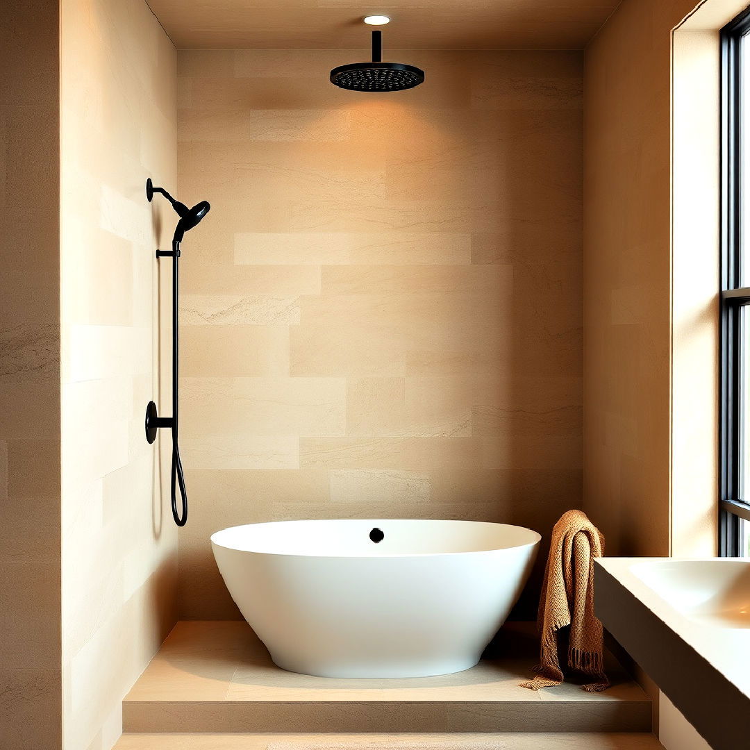 sandstone shower to add texture