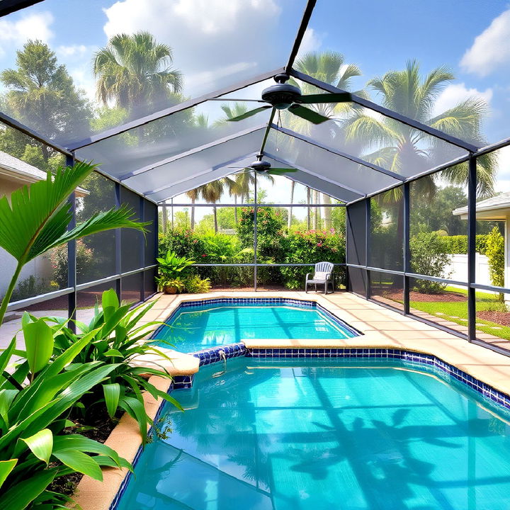 screened in pool area for florida backyard