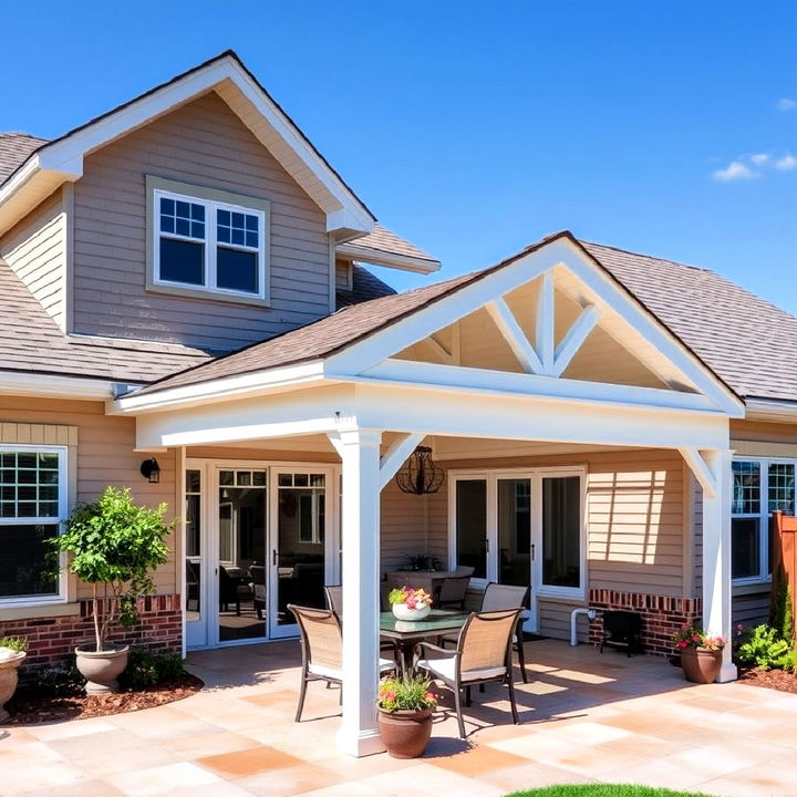 seamless attached gable roof for patio