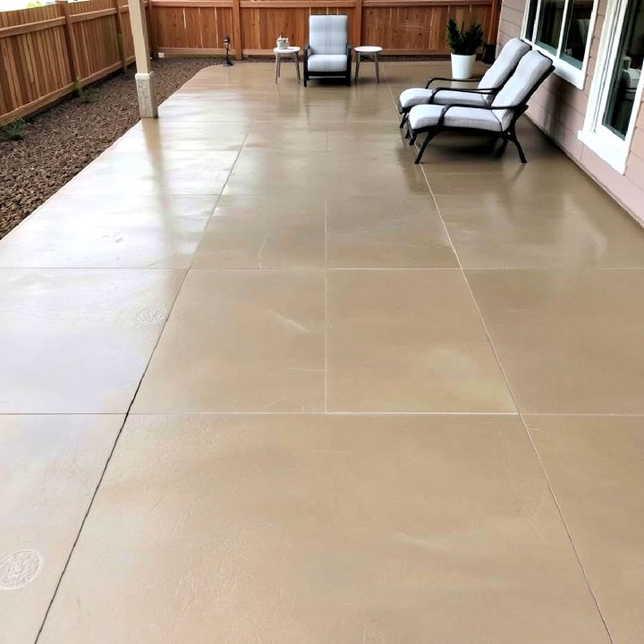 seamless texture stamped concrete patio for a sleek look