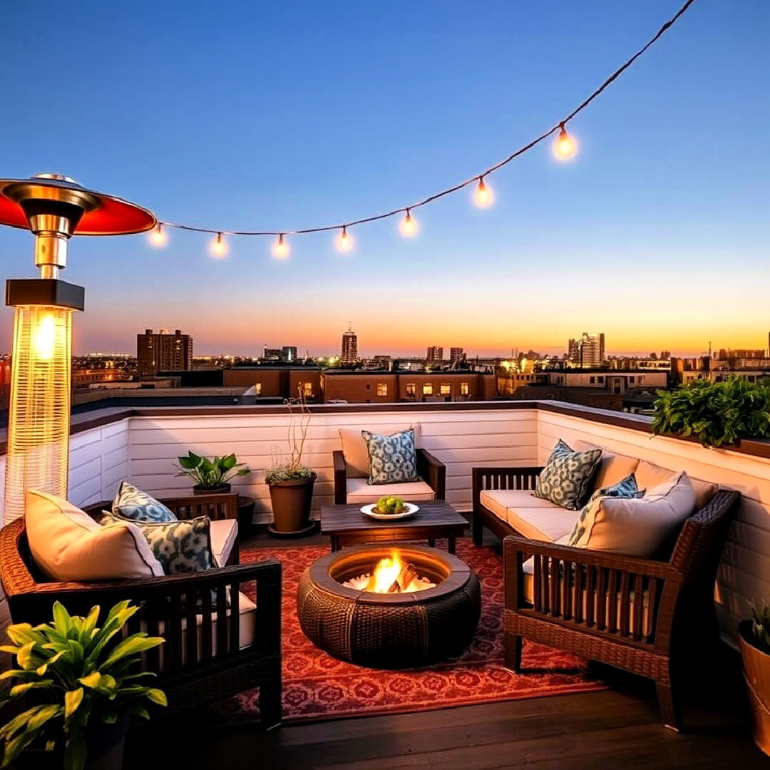 second floor deck into a cozy rooftop retreat
