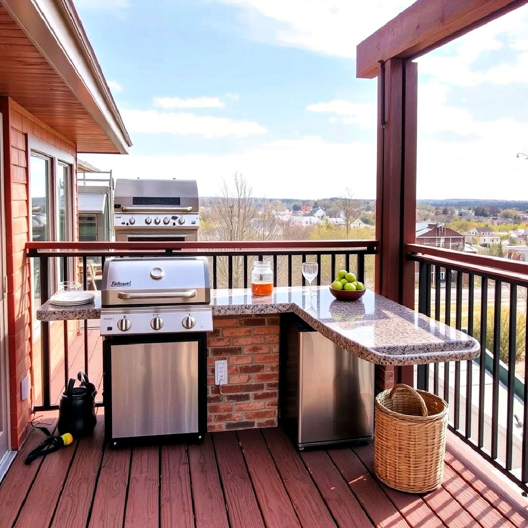 second floor deck into an elevated bbq station