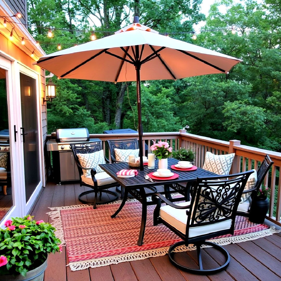second floor deck into outdoor dining space
