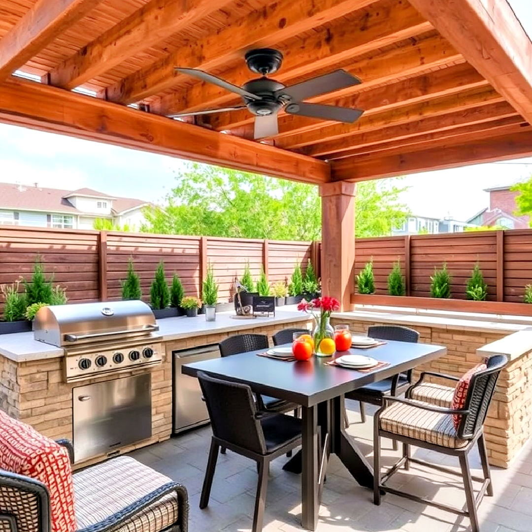 set up a small outdoor kitchen