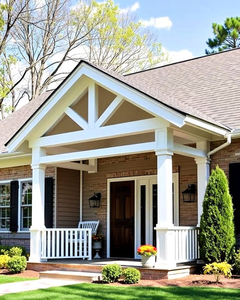 shed porch roof with extended overhang for shade