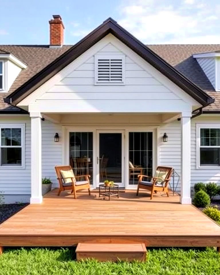 shed roof with a floating deck for modern porches