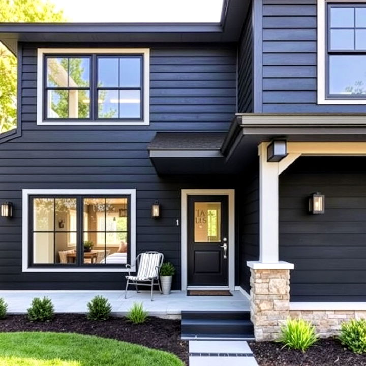 shiplap siding in black for a clean modern farmhouse feel