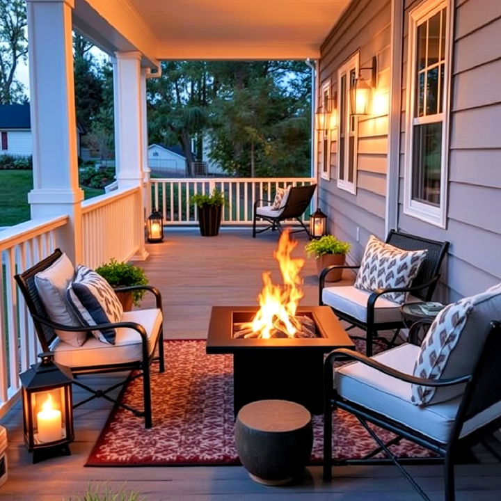 side porch fire pit spot to gather with family