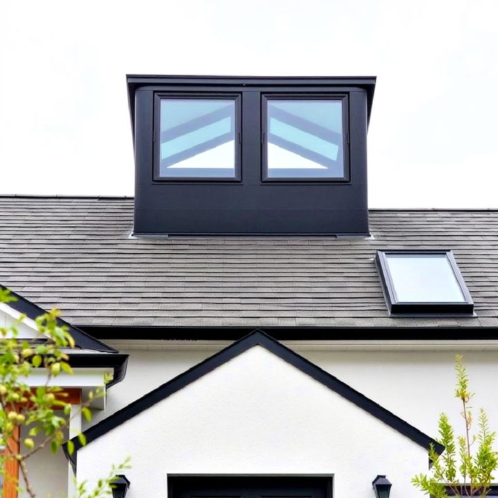 skylights with black frames for a bold roofline