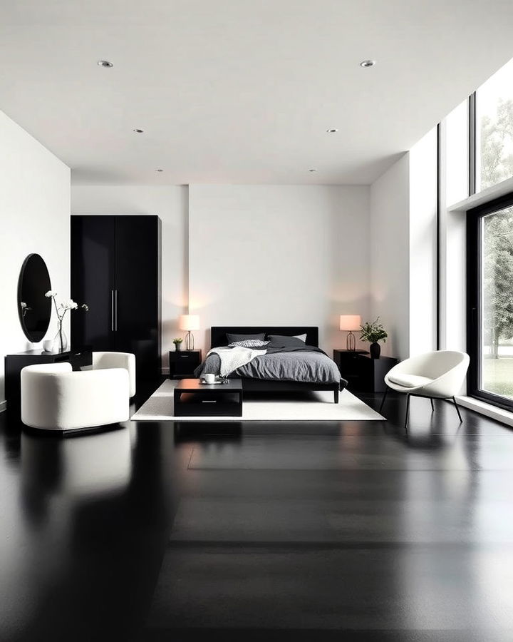 sleek and modern with minimalist furniture