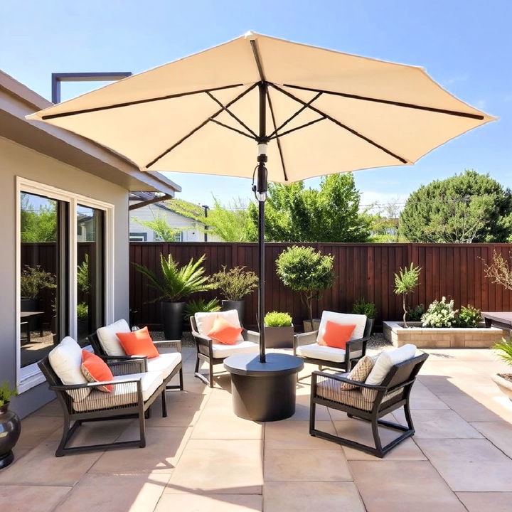 sleek cantilevered shade solution patio