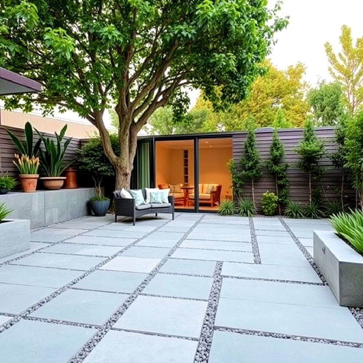 sleek concrete patio pavers floor