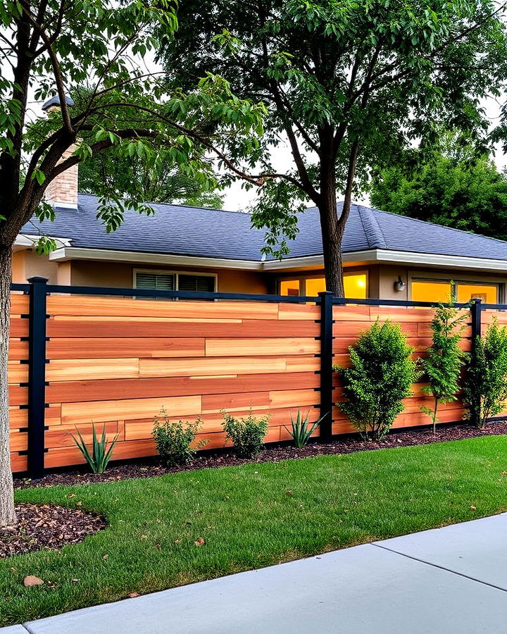 sleek horizontal fence design