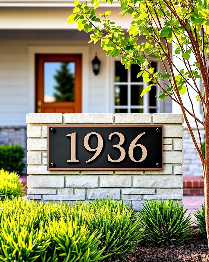 sleek metal address sign