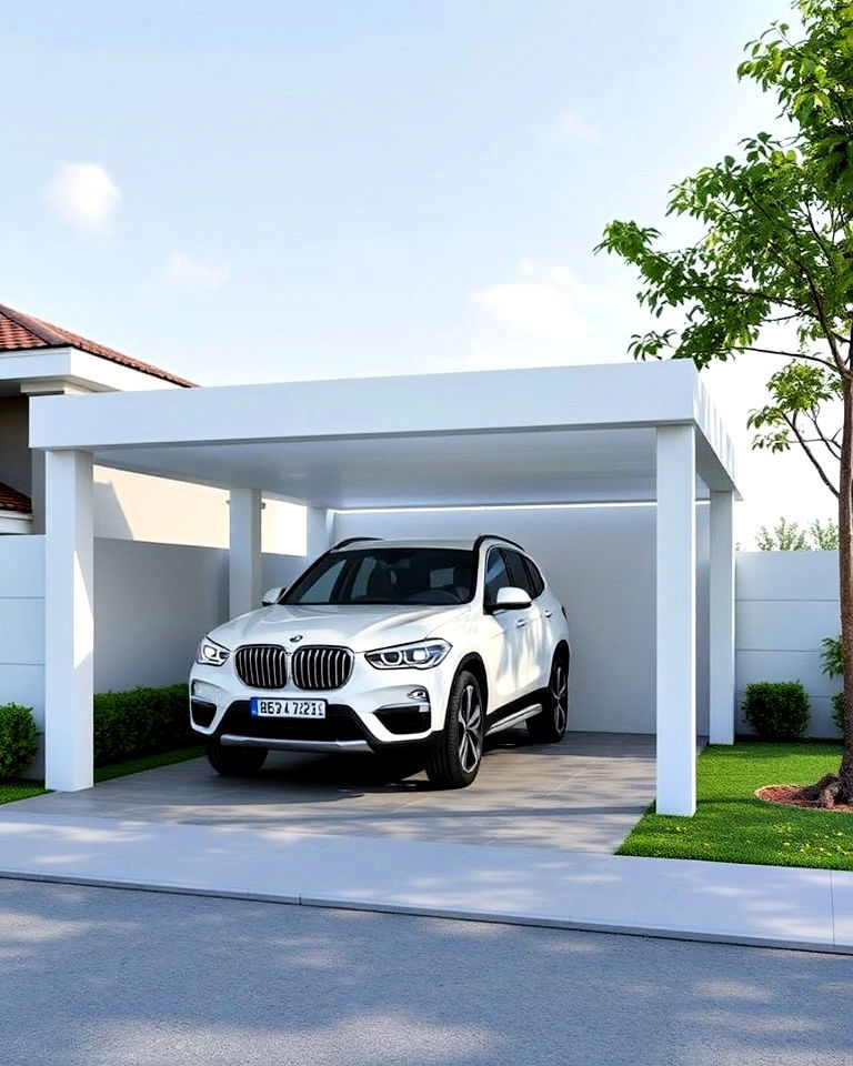 sleek minimalist carport design