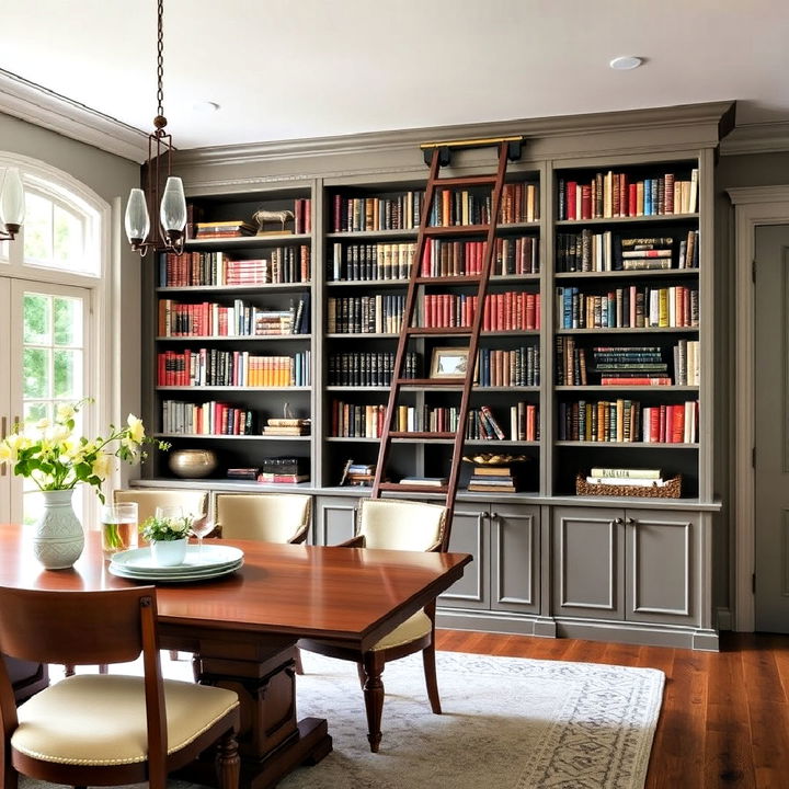 sliding ladder for library dining room